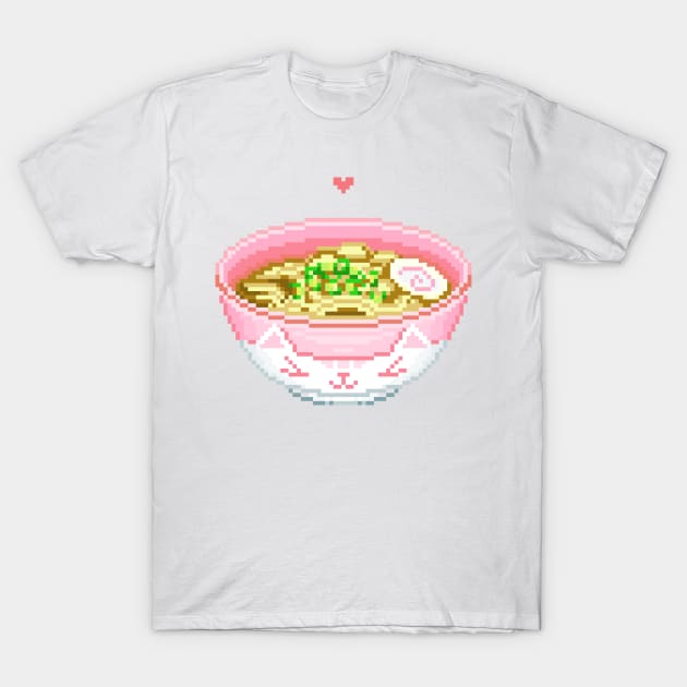 Kawaii Pixel Ramen Bowl T-Shirt by DeeDeeCro